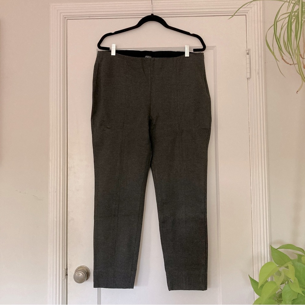 Quince charcoal ultra stretch Ponte pintuck ankle pants - XL